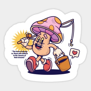 Retro Trendy Mushroom Sticker